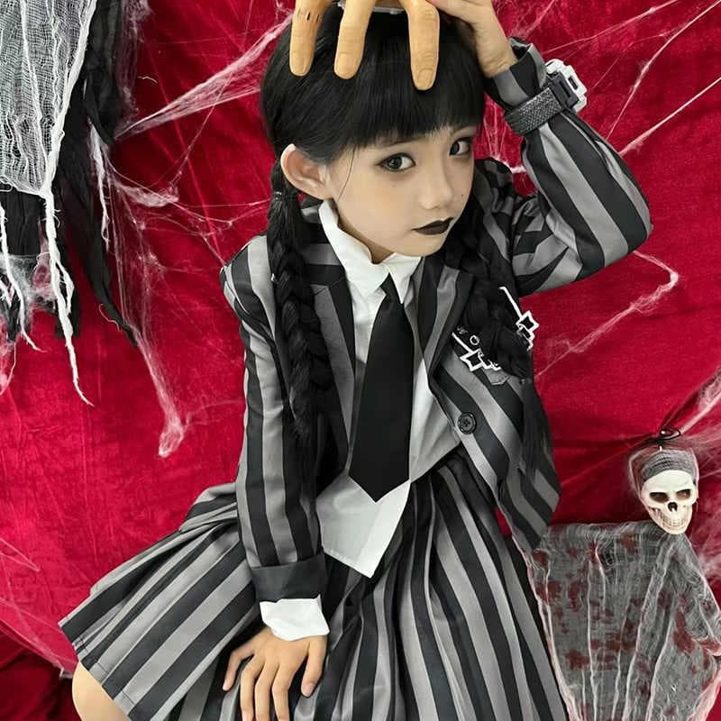 学生風ストライプ柄ダンス衣装