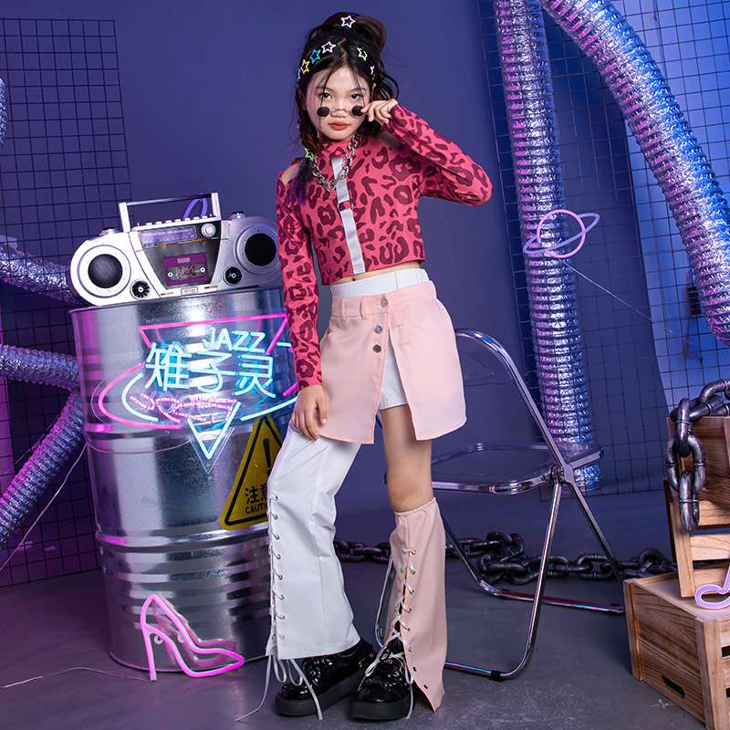 ダンス衣装 アシンメトリー切替パンツスタイルセット