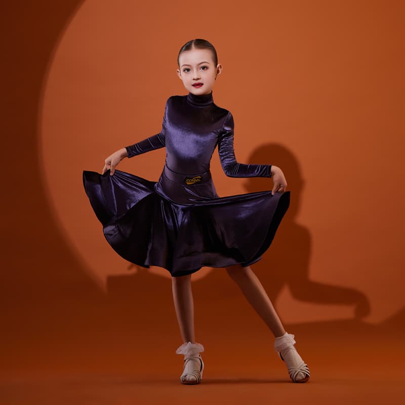 ダンス衣装 ダンス衣装 ベルベットフレア ラテンドレス