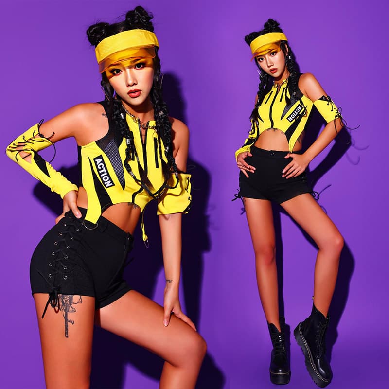 ダンス衣装 サイバーパンク風ダンストップスセット