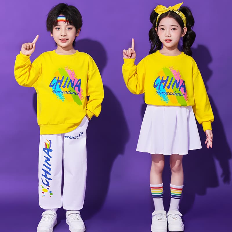ダンス衣装 カラフル文字入り ダンス練習着セット