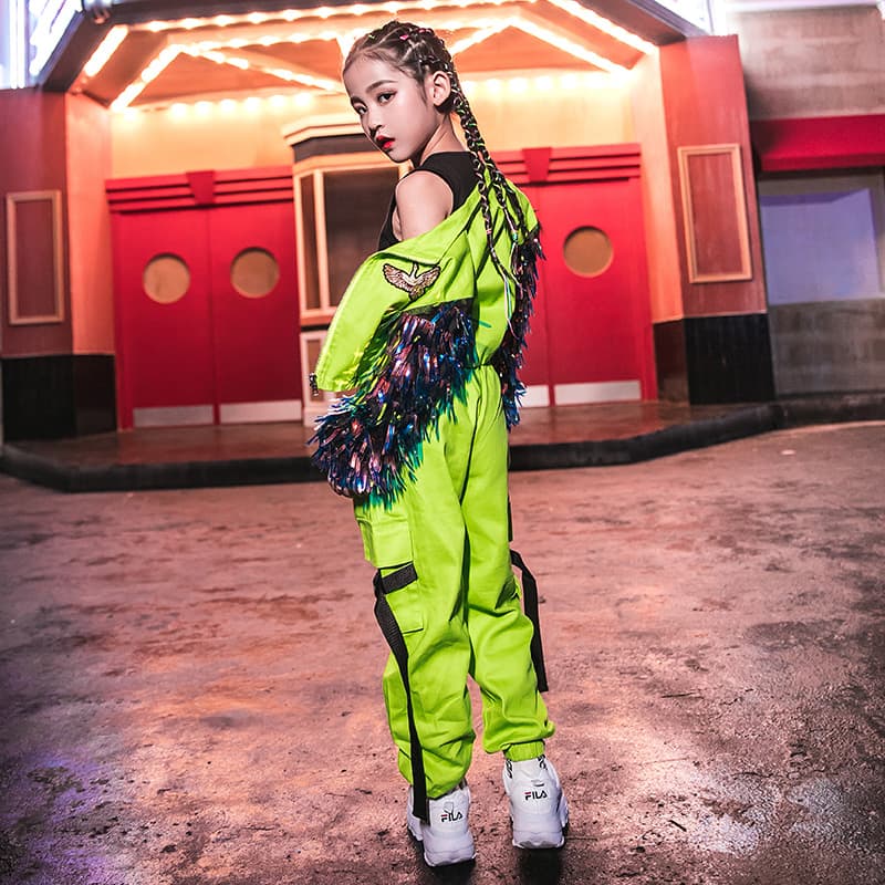 ダンス衣装 キラキラフリンジ アクティブセットアップ