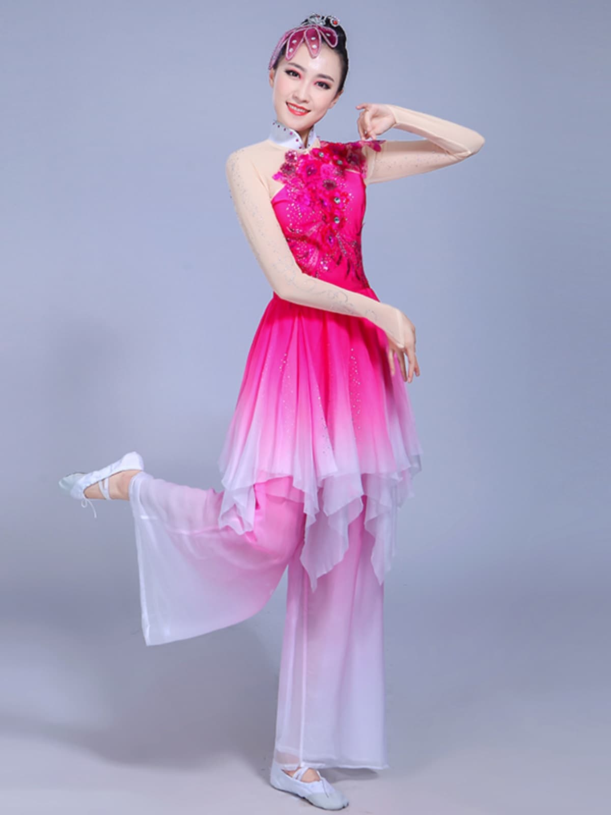 ダンス衣装 桜舞ワイドパンツ仕立て衣装