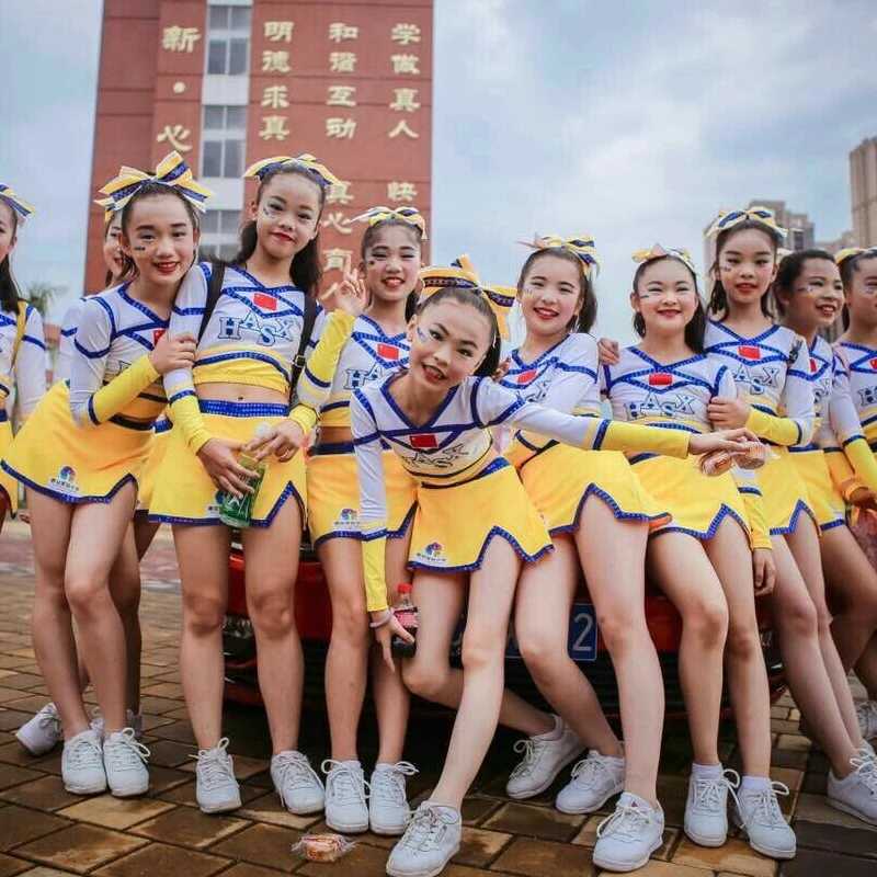ダンス衣装 光沢チアリーダー ワンピース衣装