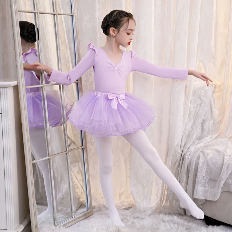 ダンス衣装 子供用バレエレオタード チュチュ付き