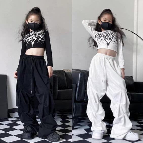 キッズ ダンス衣装 セットアップ ステージ演出服 長袖上下組