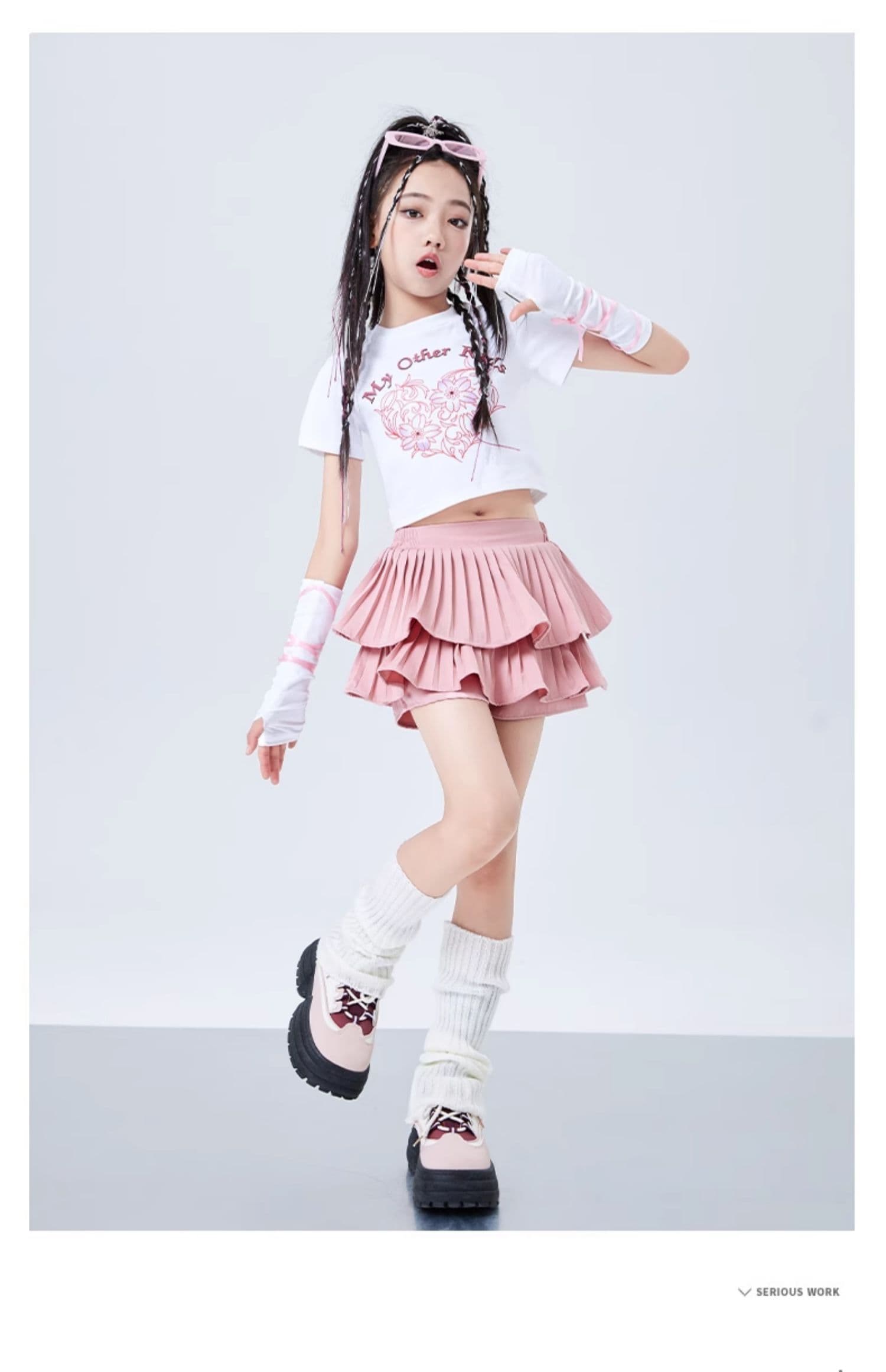 ダンス衣装 ダンス衣装 キッズ二段フリルスカート衣装セット