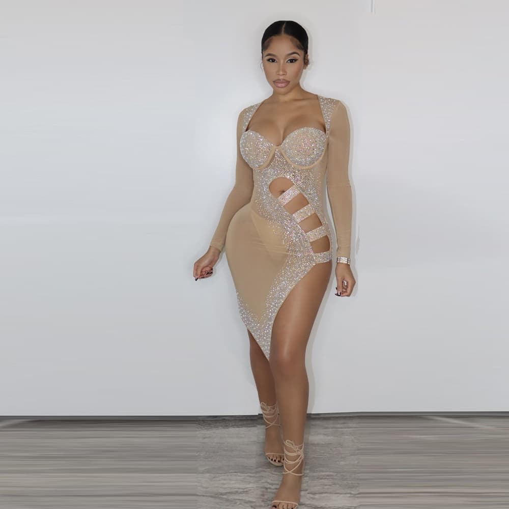 ダンス衣装 煌めき拡がる高級感ワンピース