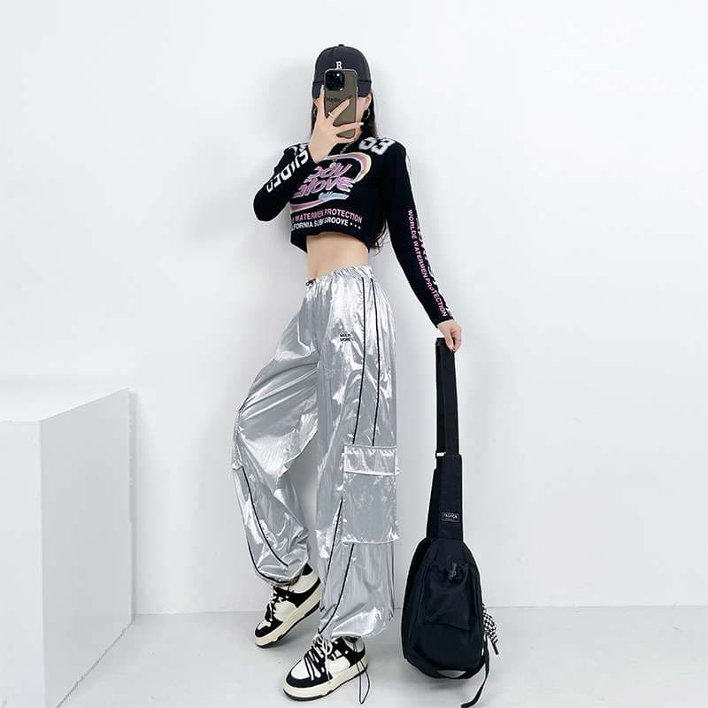 ダンス衣装 スポーティーメタリックパンツセット