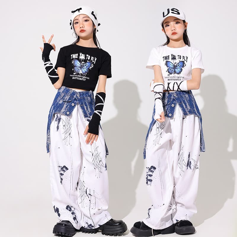 キッズ ヒップホップ ダンス衣装セット 上下セット
