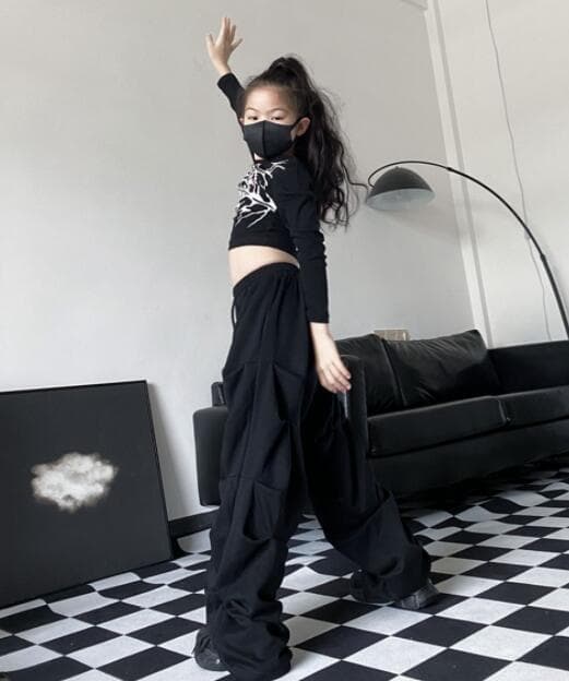 キッズ ダンス衣装 セットアップ ステージ演出服 長袖上下組
