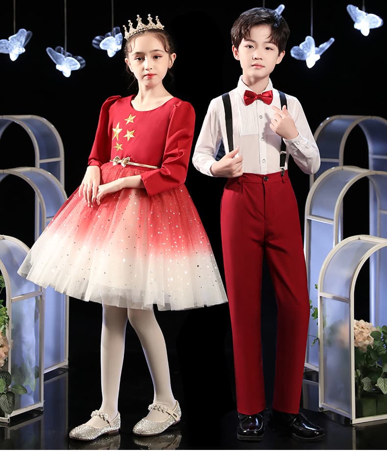 ダンス衣装 きらめき王冠チュチュドレス＆燕尾服セット