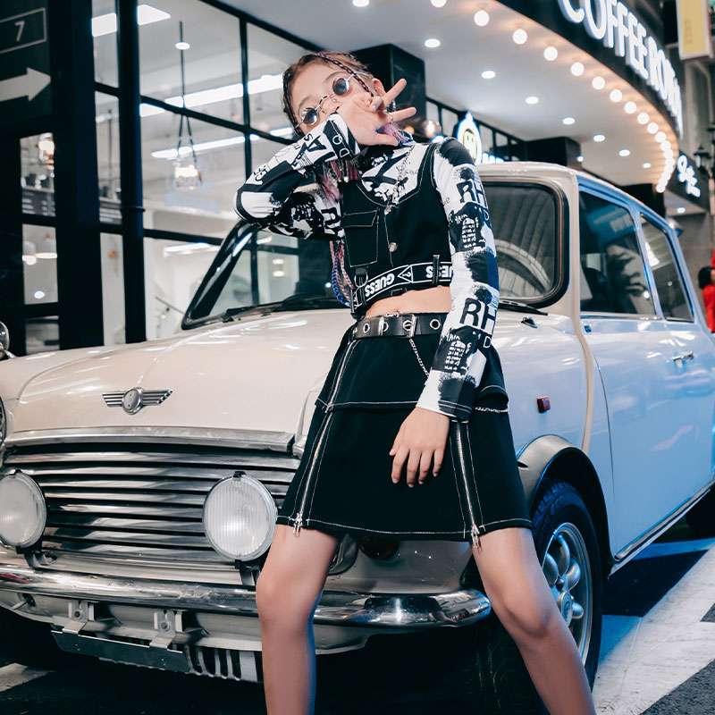 ダンス衣装 ストリート系チャイナベスト×スカートセット