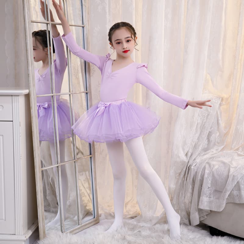 ダンス衣装 子供用バレエレオタード チュチュ付き