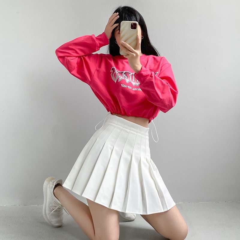ダンス衣装 ストリート系クロップドプリーヨガウェア