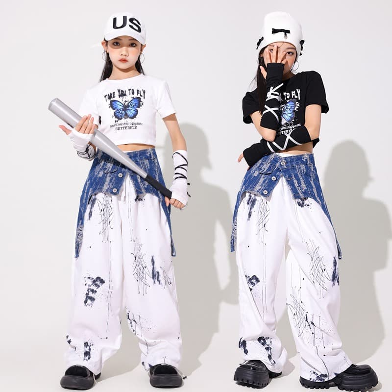 キッズ ヒップホップ ダンス衣装セット 上下セット