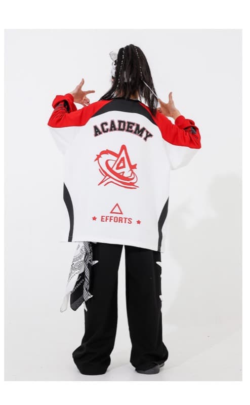 キッズ ダンス衣装 上下セット 星柄 赤白黒 パフォーマンス用
