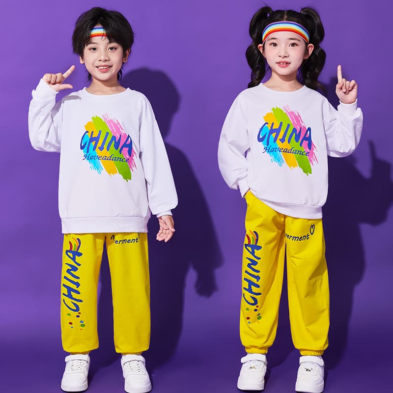 ダンス衣装 カラフル文字入り ダンス練習着セット
