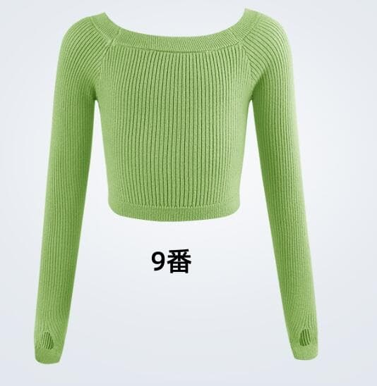 ダンス衣装 キッズ長袖ニットシャツ ダンス練習着 110-160センチ 9色展開