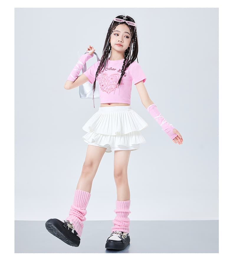 ダンス衣装 ダンス衣装 キッズ二段フリルスカート衣装セット