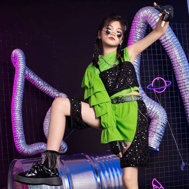 ダンス衣装 キラキラ宇宙パンク風ダンスセット