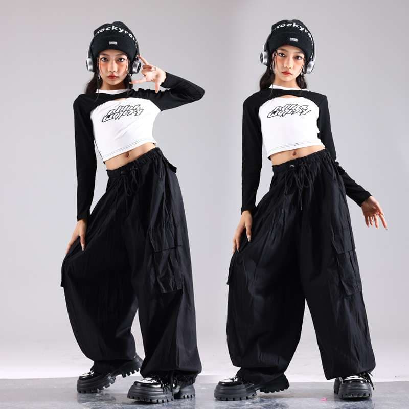 ストリート系 ダンス衣装 ルーズワイドパンツセット