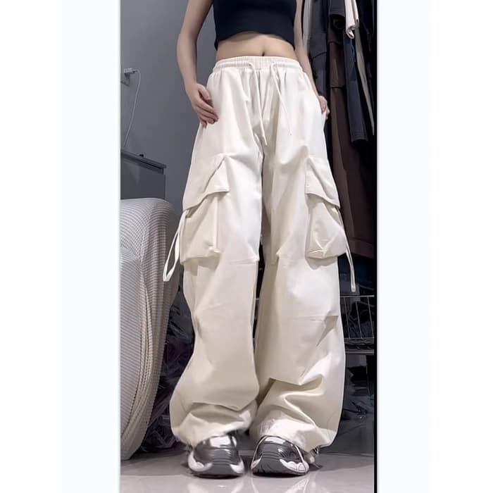 ダンス衣装 ヒップホップ カーゴパンツ ワイド ダンス ズボン 黒 体型カバー