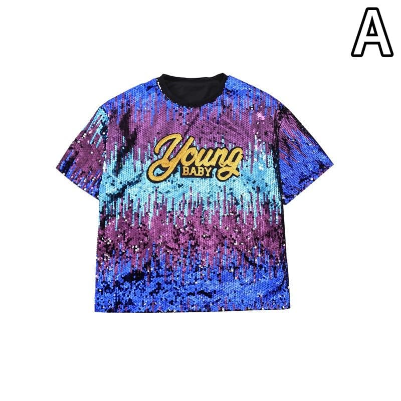 キッズ スパンコール ダンス衣装 上下セット ヒップホップ