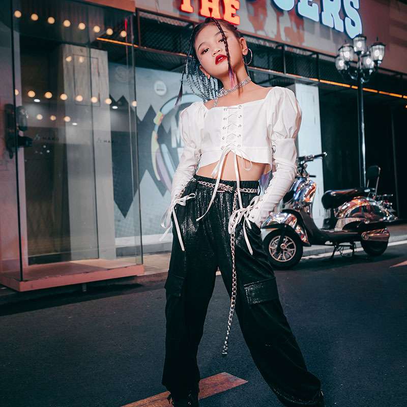 ダンス衣装 ボリューム袖リボンキャミセット