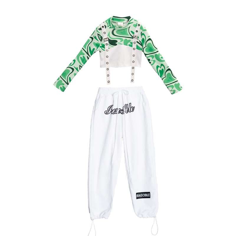 キッズツーピースダンス衣装ブレイド