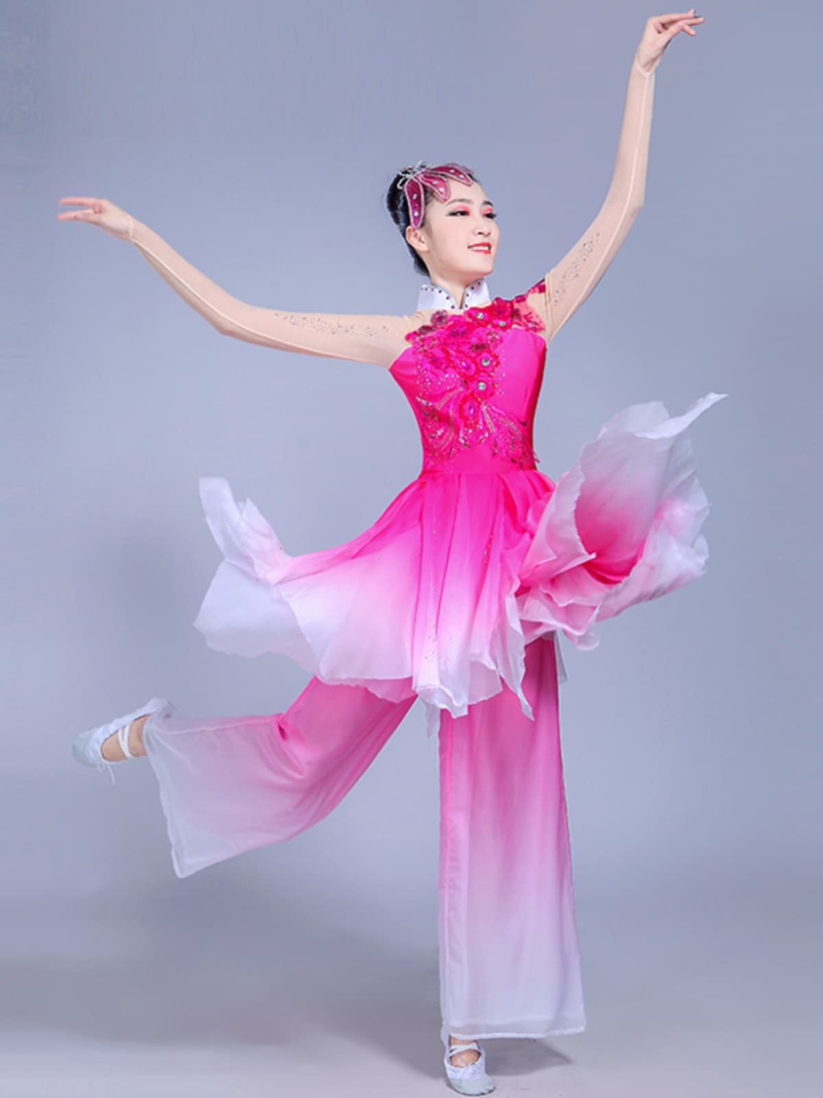 ダンス衣装 桜舞ワイドパンツ仕立て衣装