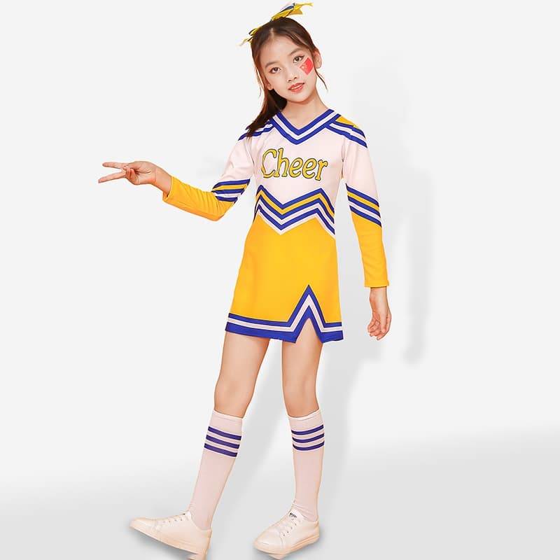 ダンス衣装 光沢チアリーダー ワンピース衣装