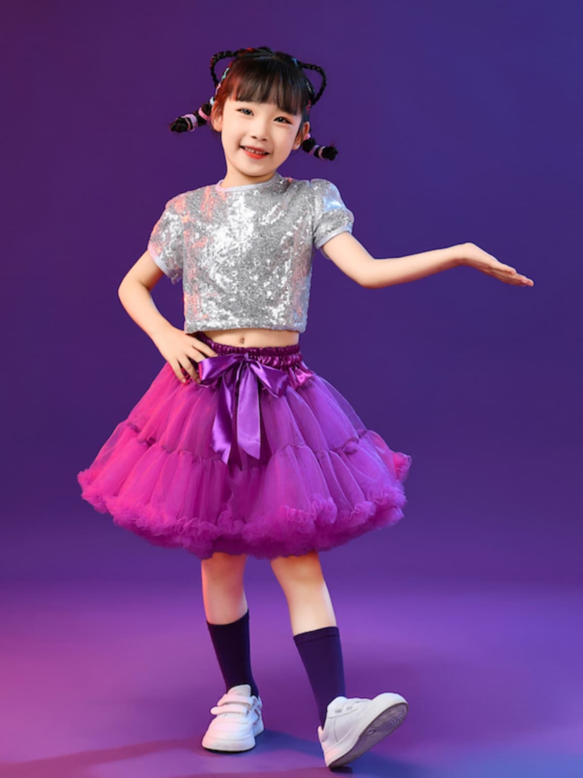 ダンス衣装 輝くキラメキ チュールセットアップ