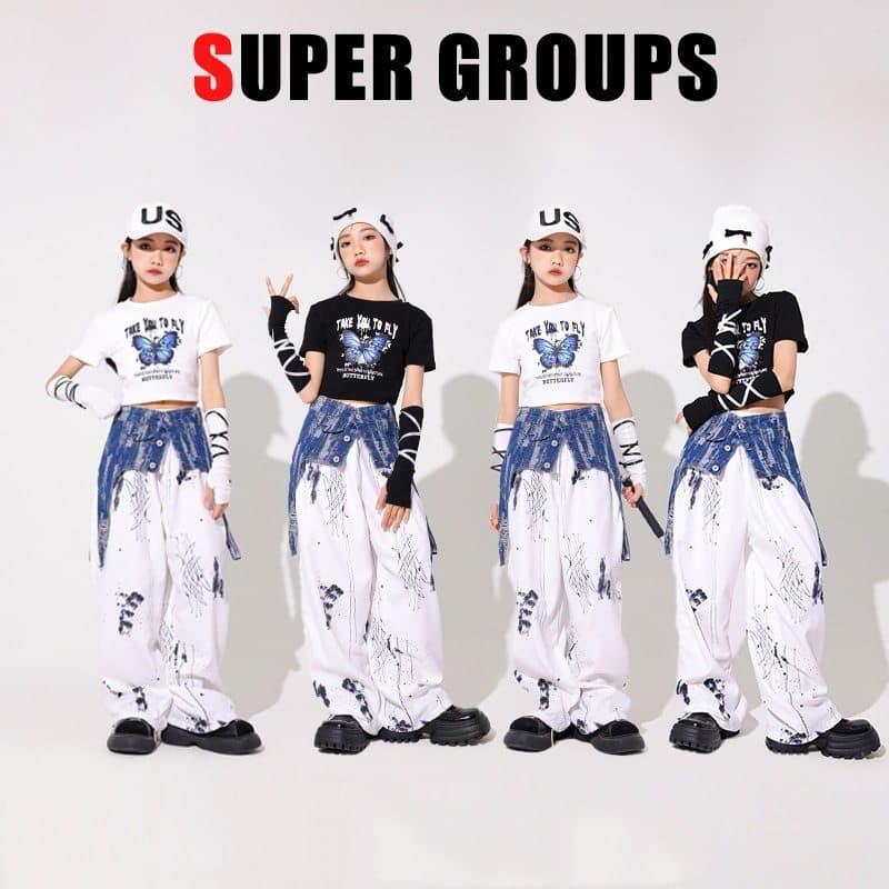 キッズ ヒップホップ ダンス衣装セット 上下セット