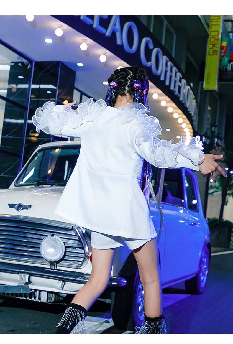 フリルレースセットアップキッズダンス衣装
