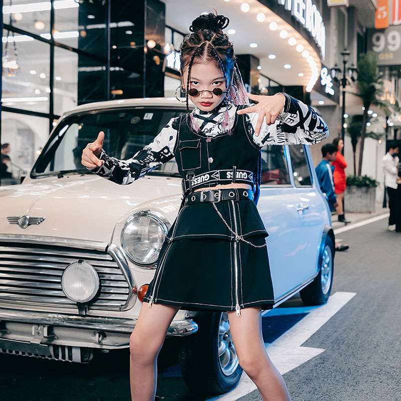 ダンス衣装 ストリート系チャイナベスト×スカートセット