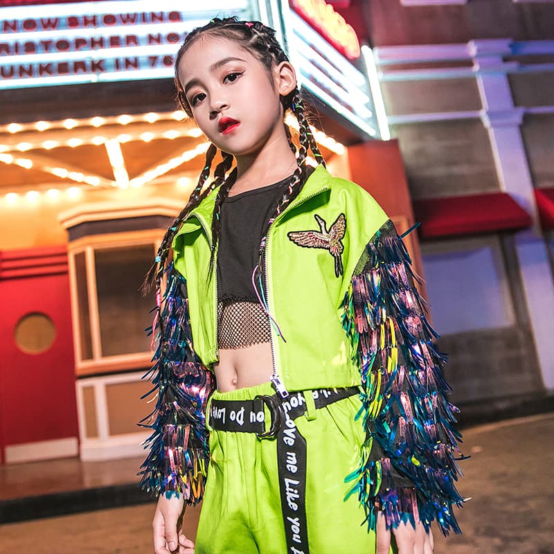 ダンス衣装 キラキラフリンジ アクティブセットアップ