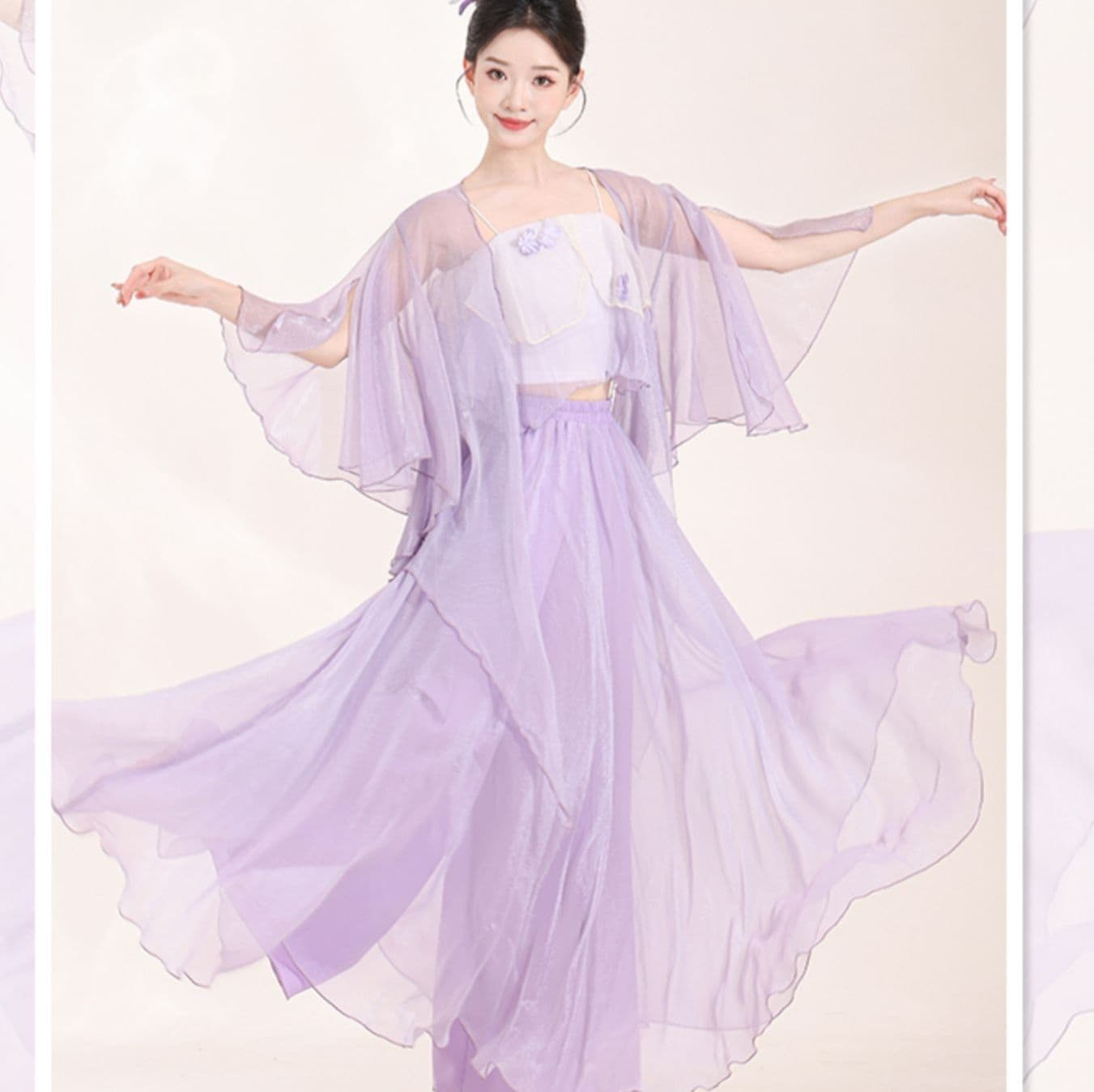 ダンス衣装 優雅シフォン舞姫セット