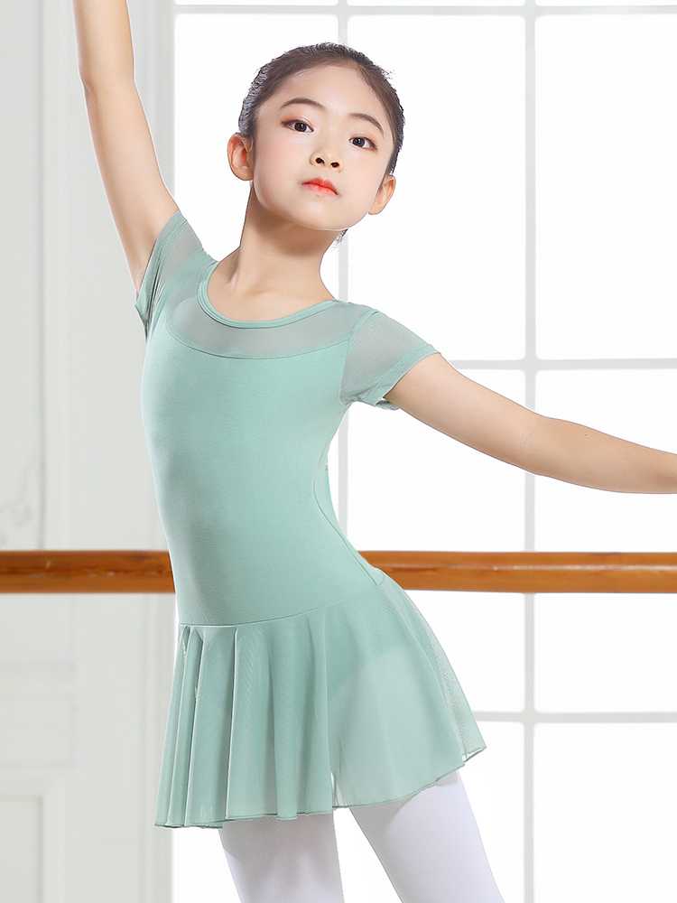 ダンス衣装 ダンス衣装 優美シアーヨーク バレエワンピース