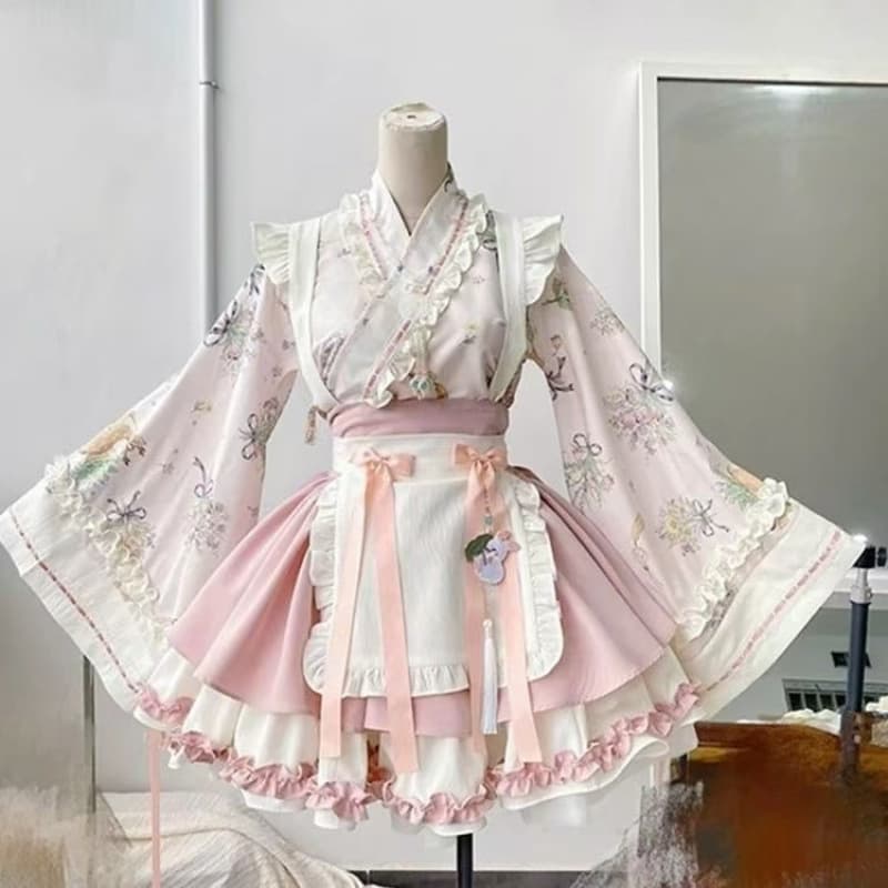ダンス衣装 華やか和風フリルロリータ衣装