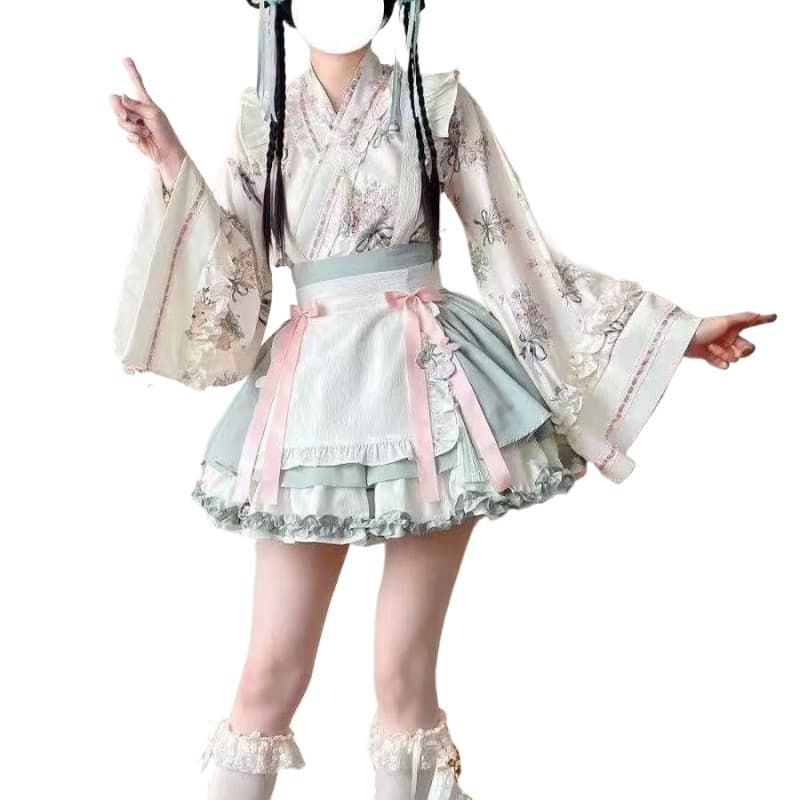 ダンス衣装 華やか和風フリルロリータ衣装