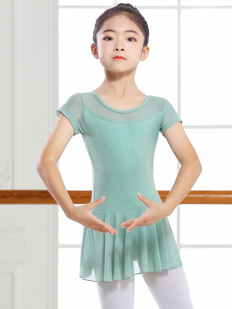 ダンス衣装 ダンス衣装 優美シアーヨーク バレエワンピース