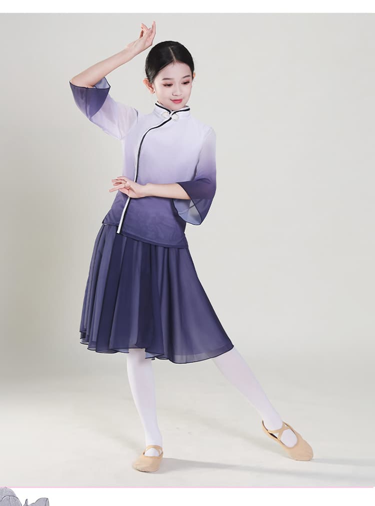 ダンス衣装 優美チャイナ風キッズダンス衣装