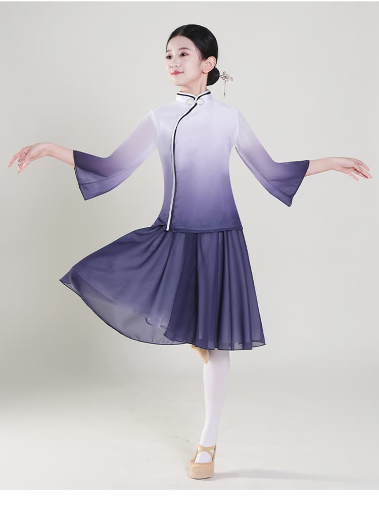 ダンス衣装 優美チャイナ風キッズダンス衣装