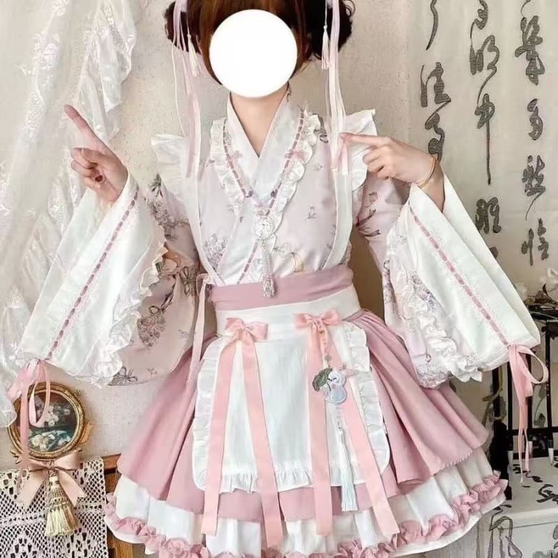 ダンス衣装 華やか和風フリルロリータ衣装