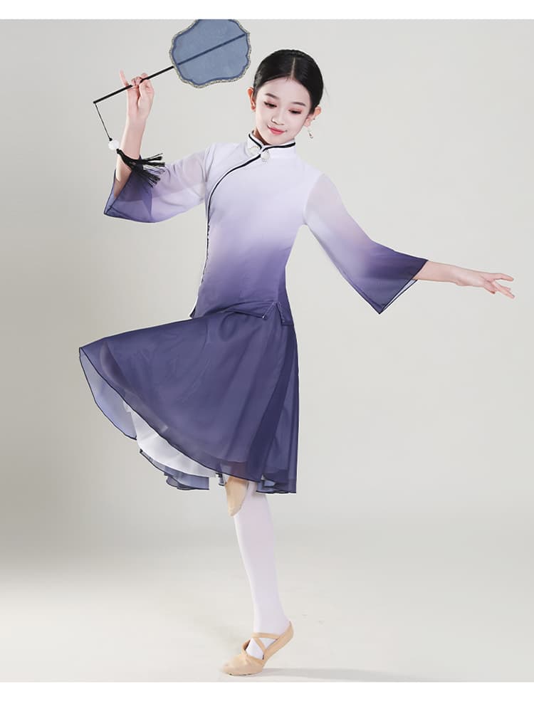 ダンス衣装 優美チャイナ風キッズダンス衣装