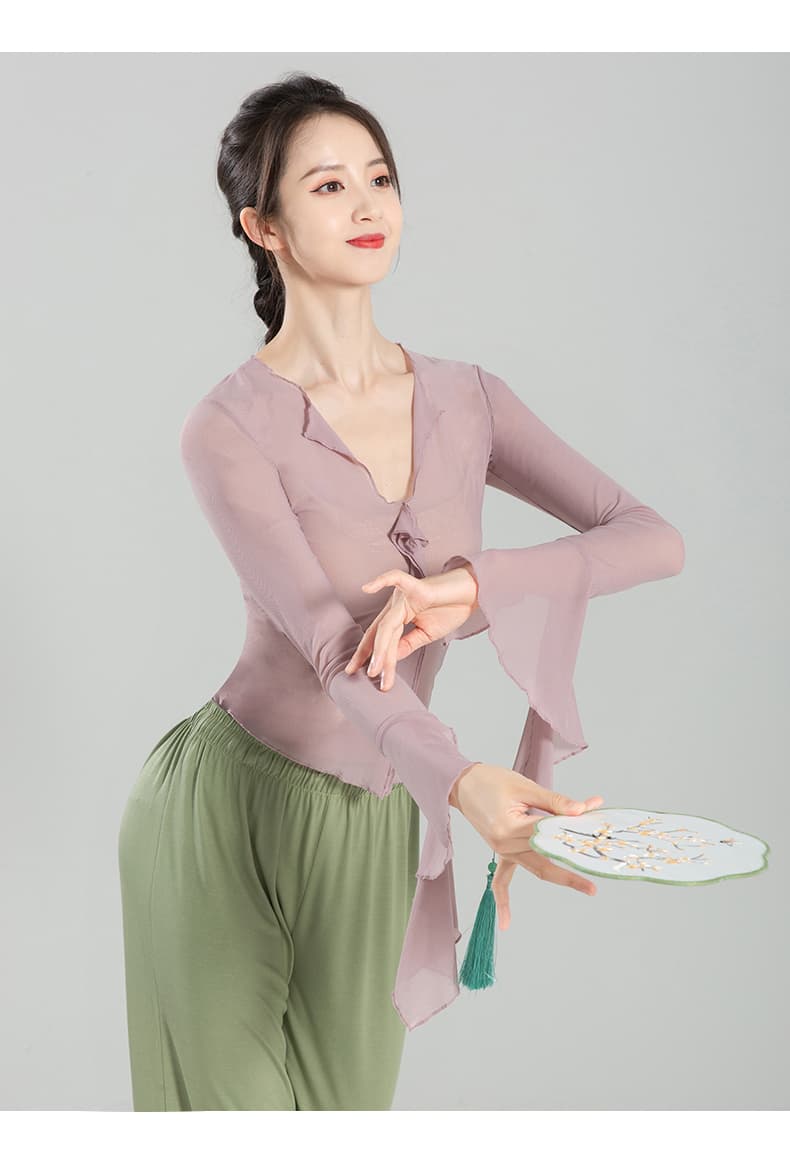 ダンス衣装 ダンス衣装 優美な舞姫 袖フリル二部式衣装