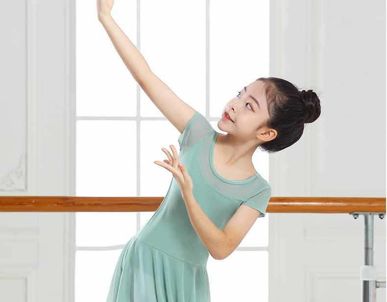 ダンス衣装 ダンス衣装 優美シアーヨーク バレエワンピース
