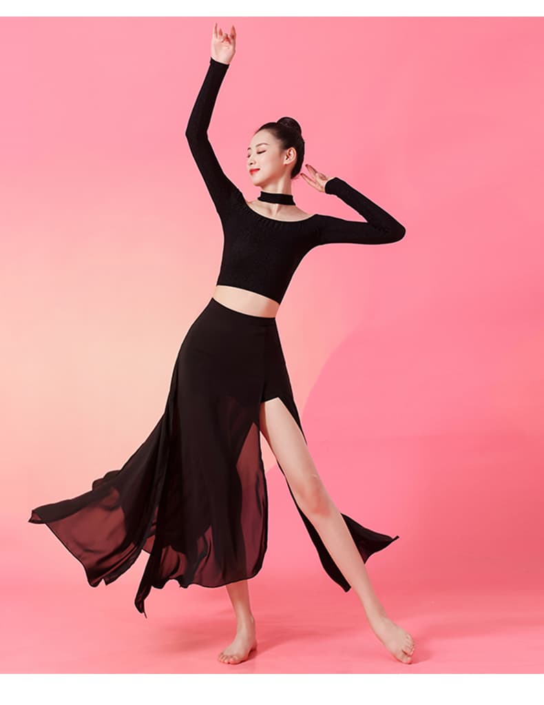 ダンス衣装 ダンス衣装 優美なチョーカー付きセパレート衣装